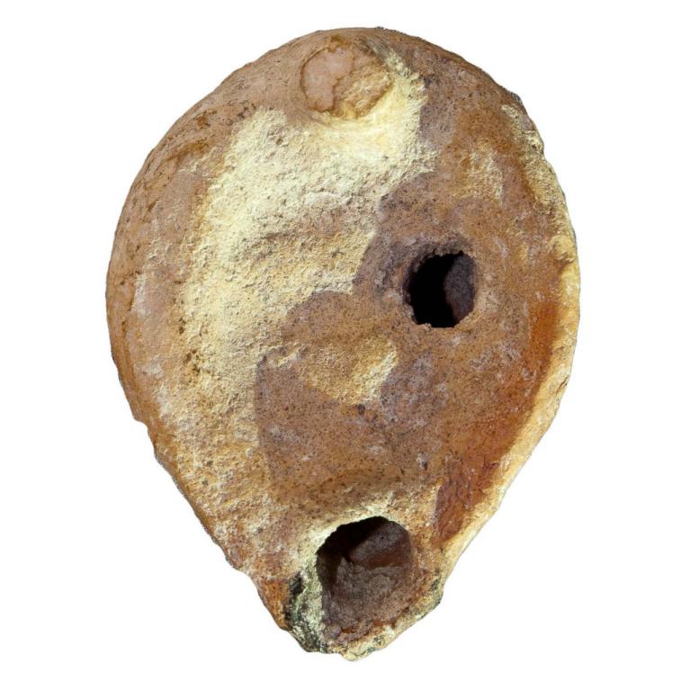 Lampe à huile miniature en terre cuite Lampe nabatéenne, Petra, Datation Ier s. ap. J.C. D. 54 x 41 x 20 mm 20121215 020