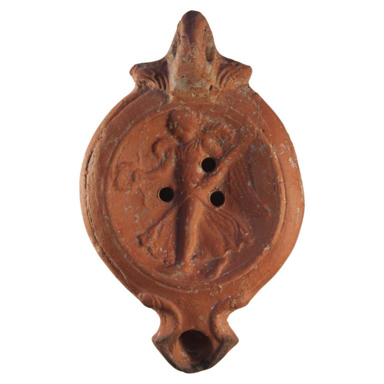 Grande lampe à huile en terre cuite. Victoire. D. 181 x 114 x 42 mm N° 20160422 001 Grande lampe à huile en terre cuite. Victoire. D. 181 x 114 x 42 mm N° 20160422 001